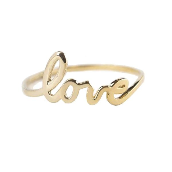 14k Yellow Gold Ring, Yellow Gold Love Ring, Gold Yellow Ring Anniversary, Wedding Gold Ring, Gold Wedding Gift for Women