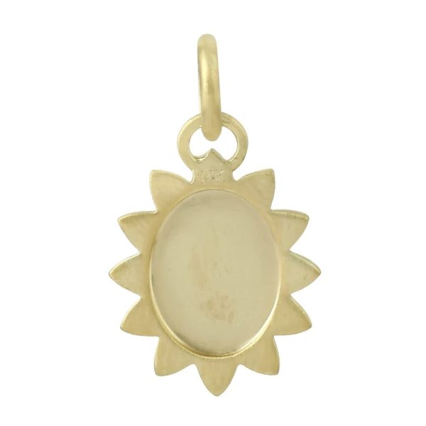 14k Yellow Gold Evil Eye Sunburst Pendant Necklace Natural Diamond Sunburst Disc Charm Necklace Pendant Customize Jewelry Women Gift