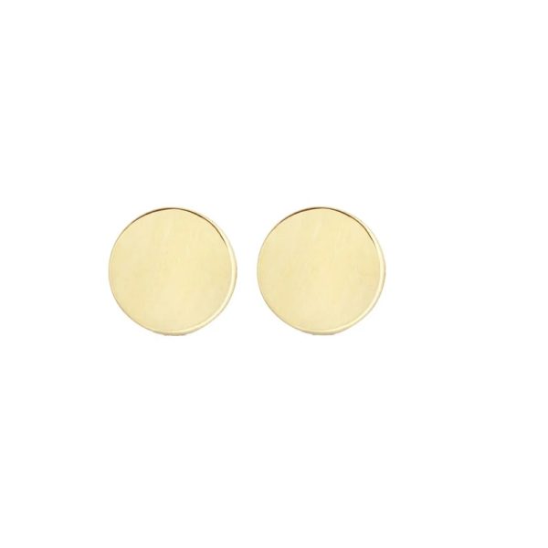 Gold Minimalist Studs, Yellow Gold Round Disc Stud Earrings, Gold Disc Earrings, 14k Yellow Gold Circle Stud Earrings Gift