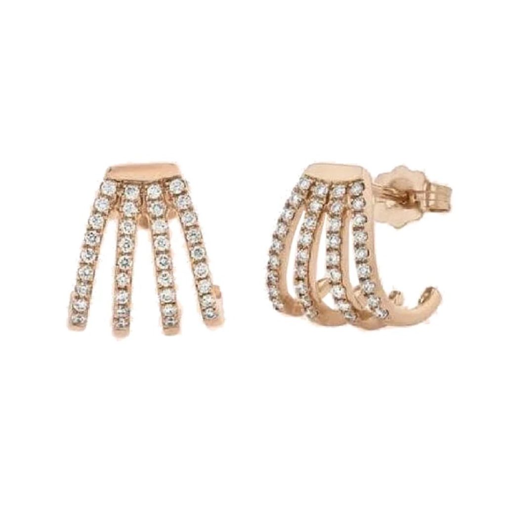 Diamond Pave Studs, Pave Diamond Stud Earrings, Diamond Gold Stud Earrings, Yellow Gold Diamond Stud Earrings Birthday Gift
