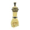 Figa Hand Designer Pendant, Mano Fico Hand Pendant, Gold Silver Hand Pendant Natural Diamond Sapphire, Figa Fist Charm Pendant Jewelry