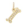 Diamond Dog Tag Charm, Pave Diamond Wishbone Charm, Diamond Gold Wishbone, Handmade 14k Yellow Gold Charm Pendant Gift Women