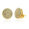 925 Silver With Gold Plated Stud Earrings, Pave Diamond Stud Earrings, Fine Stud Jewelry, Mini Stud Earrings