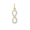Diamond Infinity Charm, Pave Diamond Charm, Gold Infinity Charm, Gold Charm, Charm for Jewelry Necklaces, Birthday Gift