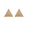 Diamond Triangle Studs, Pave Diamond Studs, Diamond Stud Earrings, Natural Diamond Real Stud Earrings, 14k Gold Stud Earrings