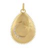 Pave Diamond Pendant, 14k Yellow Gold Pendant, Indian Handmade Charm Pendant, Diamond Star Moon Pendant, Gold Gift for Women