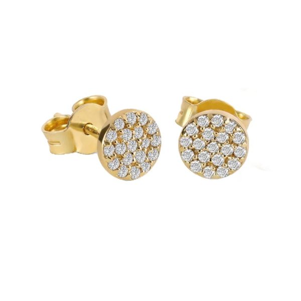 14k Yellow Gold Studs, Gold Studs, Gold Diamond Stud Earrings, Handmade Stud Earrings, Gold Diamond Earrings for Women