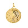 14k Yellow Gold Pendant, Pave Diamond Pendant, Diamond Virgo Charm Pendant, Yellow Gold Virgo Zodiac Sign Pendant for Women