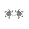Pave Diamond Stud Floral Earrings, Diamond Pave Floral Studs, Handmade Stud Earrings, Sterling Silver Earrings Gift for Christmas