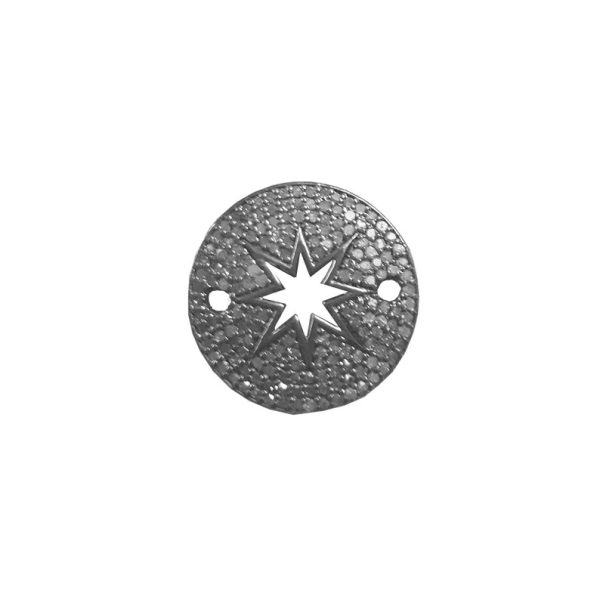 Pave Diamond Star Connector Finding, 925 Sterling Silver Finding Jewelry, Handmade Star Finding Jewelry for Making Bracelets
