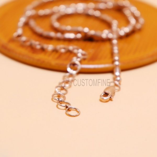 Sterling Silver Beads Link Chain, Sterling Silver Link Chain Jewelry, Handmade Gold Chain Necklace, Round Chain