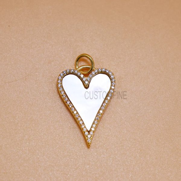 Sterling Silver Diamond Pearl Heart Hair Pin Jewelry, Pearl Hair Pin Lock, Silver Pearl Hair Pin Finding Jewelry