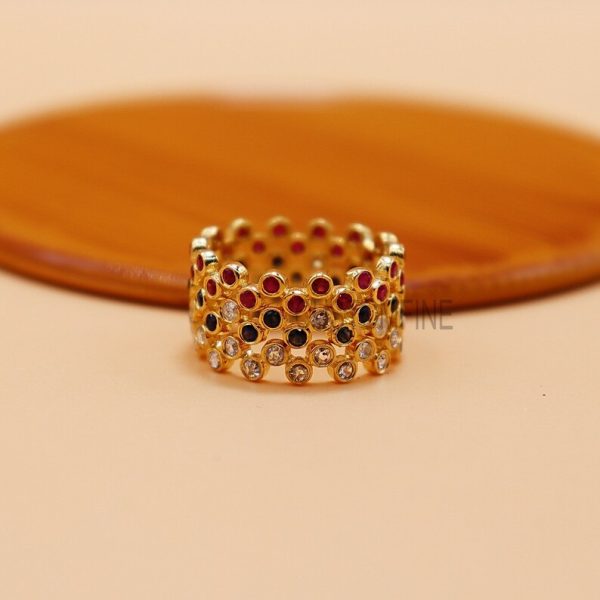 Gemstone Band Ring, Gold Designer Band Ring, 14k Gold Band Ring, 18k Gold Gemstone Band Ring For Women's, Gold Engagement Ring, Ring Jewelry