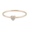 925 Sterling Silver With Gold Plated Heart Shape Stackable Ring Studded Diamond Dainty Ring, Band Ring Gift For Her Birthday Gift