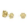 14k Gold Diamond Paw Stud Earrings, Gold Paw Stud Earrings, Paw Earrings, Handmade Gold Diamond Paw Stud Earrings Jewelry