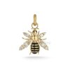 14k Gold Diamond Betty Bee Charm, Gold Enamel Diamond Betty Bee Charm, 14k Gold Diamond Enamel Bee Charm Pendant Jewelry