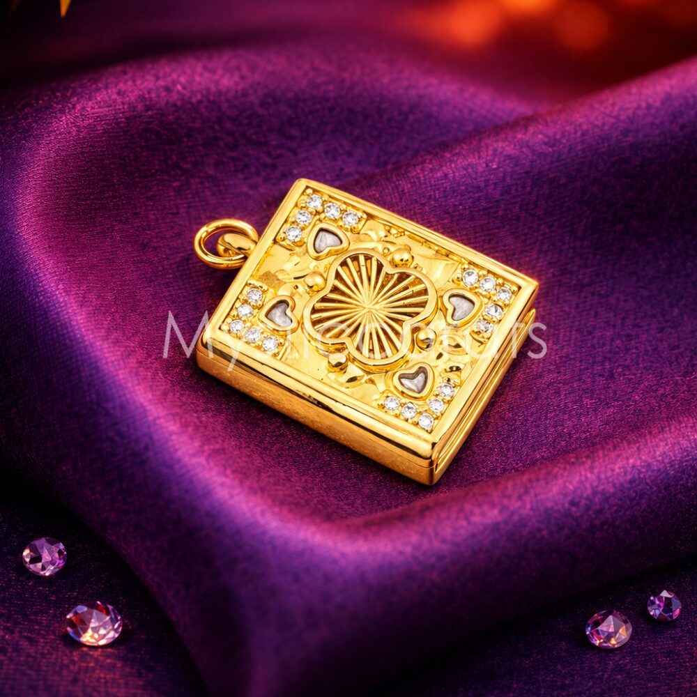 925 Sterling Silver Gold-Plated Filigree Locket Pendant