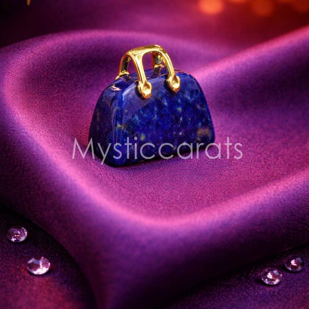 925 Sterling Silver Gold-Plated Lapis Lazuli Handbag Pendant