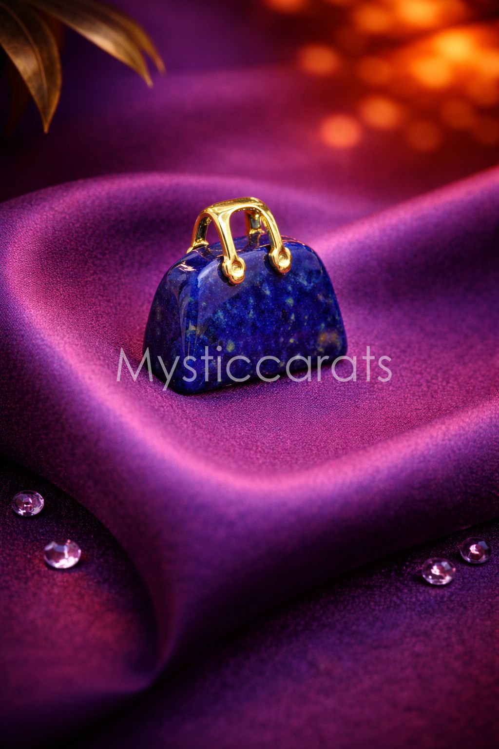 925 Sterling Silver Gold-Plated Lapis Lazuli Handbag Pendant