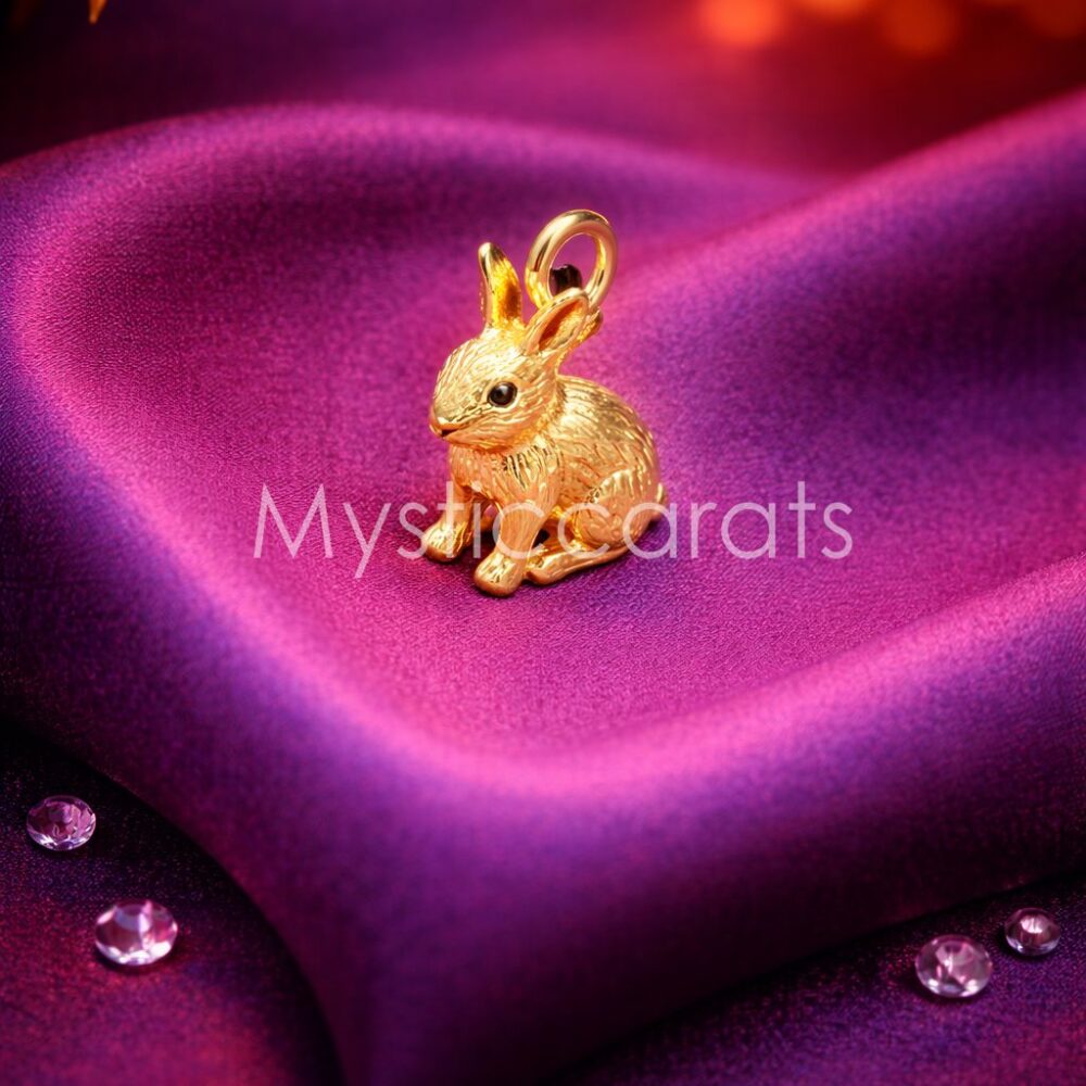 Gold Plated 925 Sterling Silver Rabbit Charm Pendant