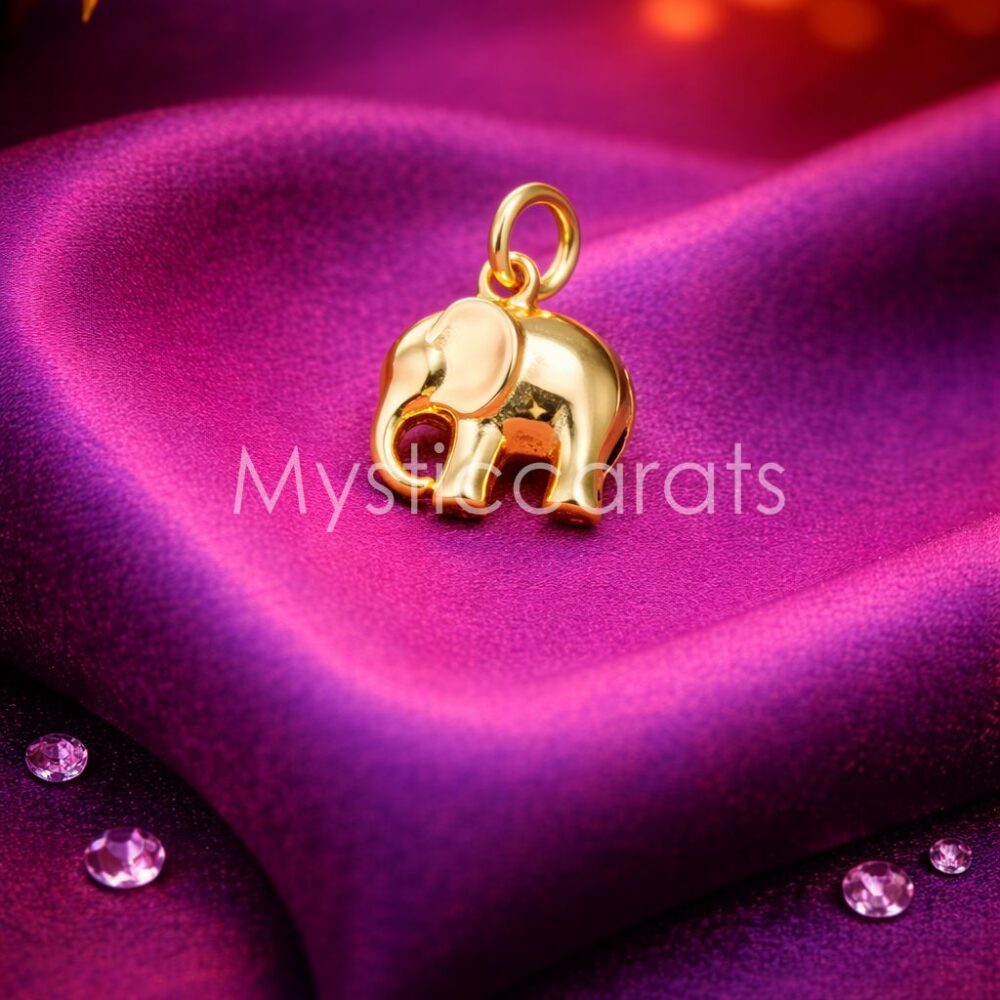 Gold Plated 925 Sterling Silver Elephant Charm Pendant