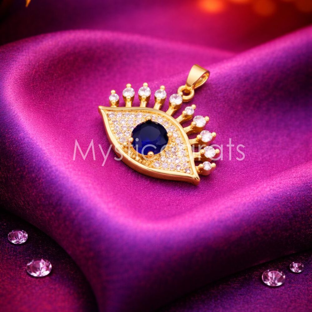 Iced Evil Eye 925 Sterling Silver Pendant