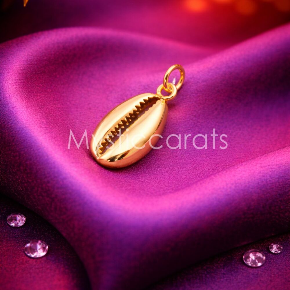 Golden Cowrie 925 Sterling Silver Pendant