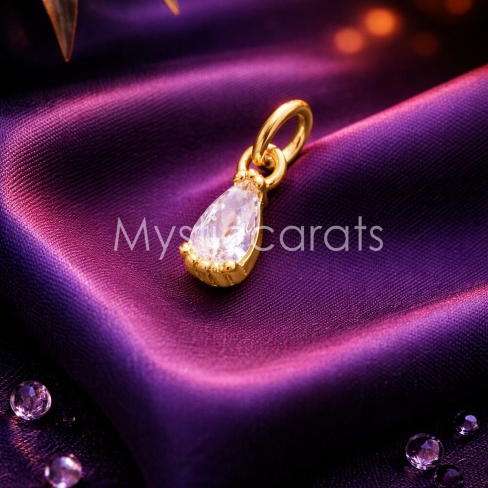 Pear Cut Crystal 925 Sterling Silver Pendant