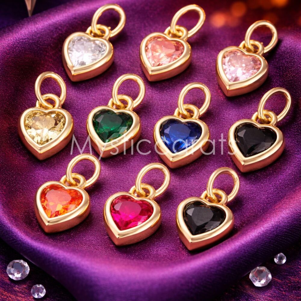Birthstone Heart 925 Sterling Silver Pendant