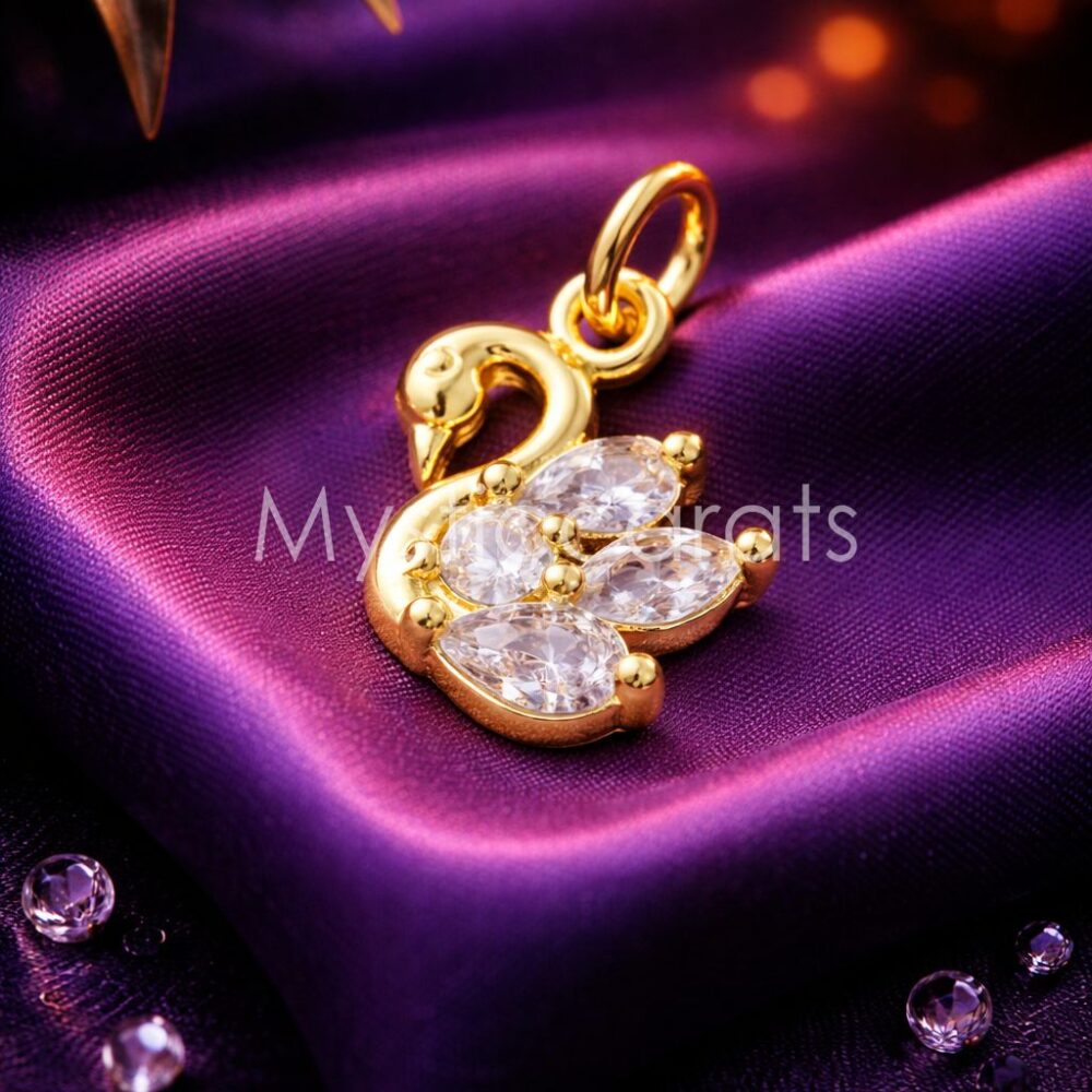 Crystal Swan 925 Sterling Silver Pendant