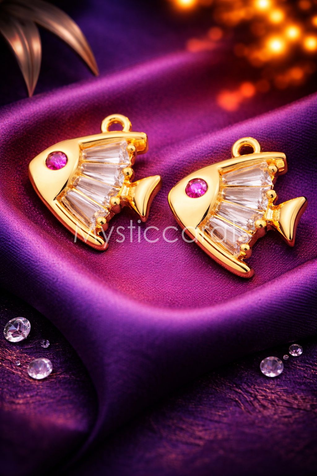925 Sterling Silver Fish Charm Pendants