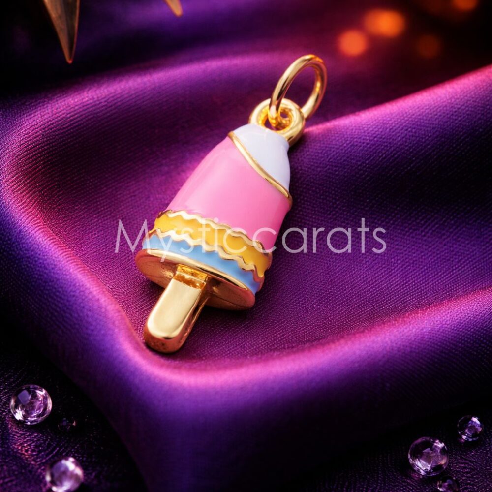 925 Sterling Silver Enamel Popsicle Charm