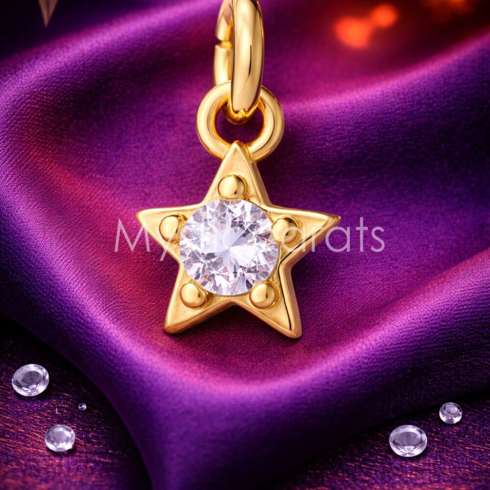 925 Sterling Silver Solitaire Star Charm