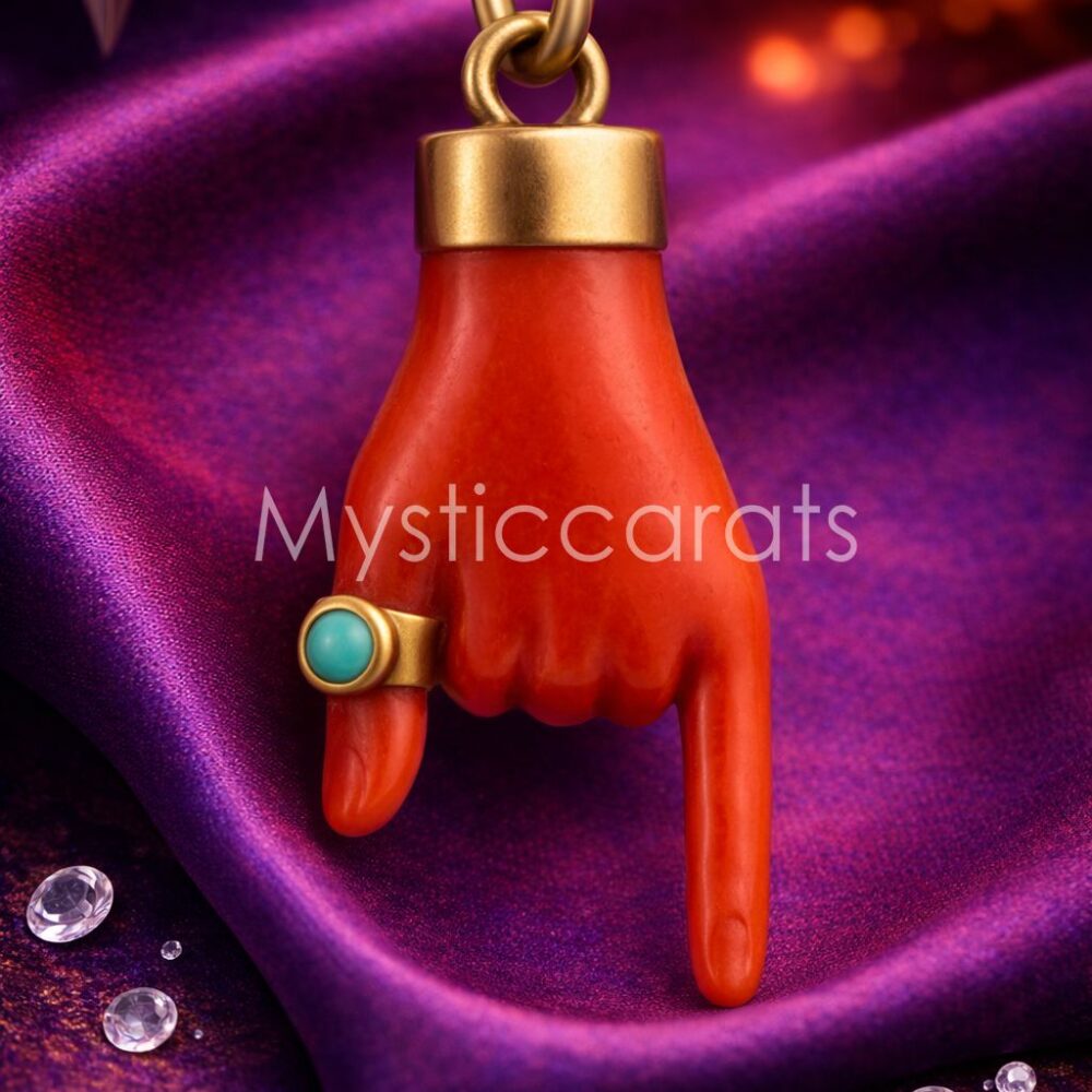 925 Sterling Silver Italian Horn Mano Cornuto Pendant