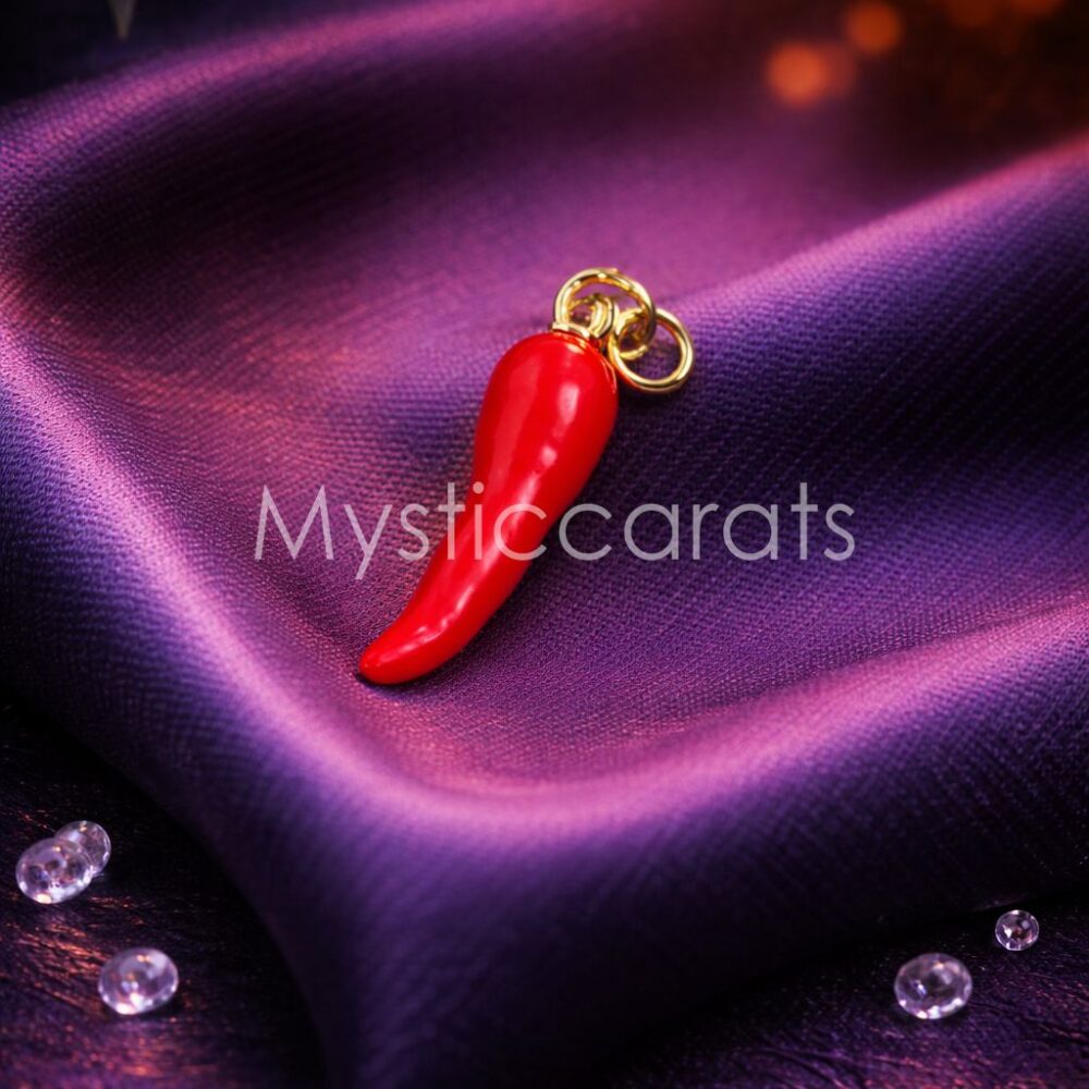 925 sterling Silver Red Chili Cornetto Pendant