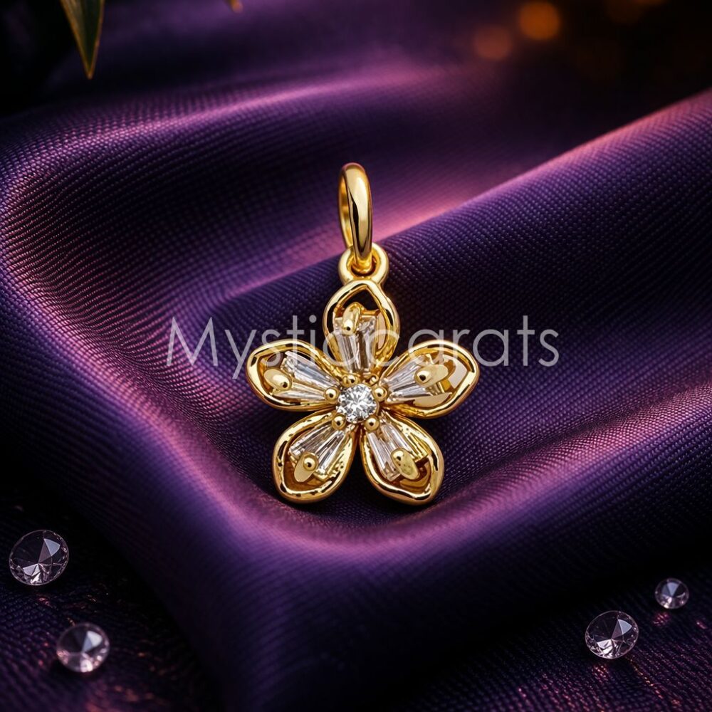 Silver Sparkling Flower Crystal Pendant