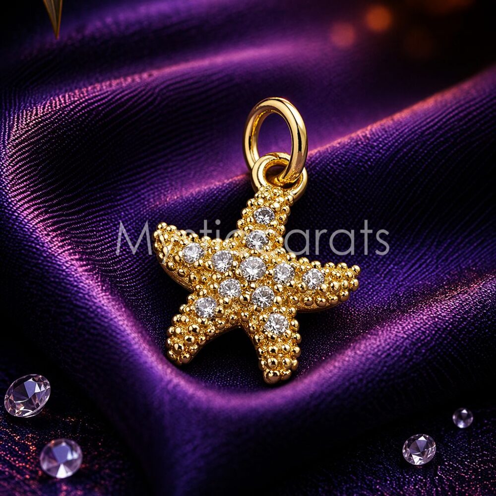 Silver Sparkling Starfish Nautical Pendant
