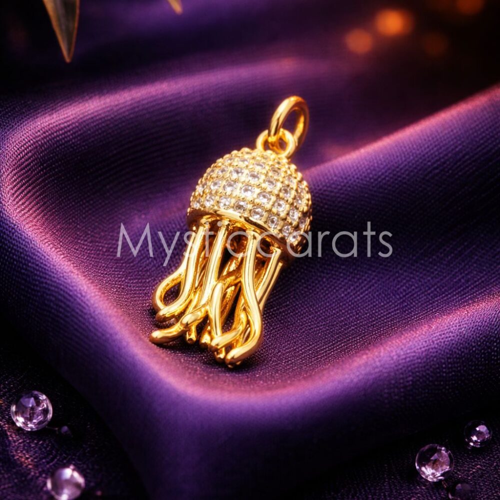 Silver Sparkling Jellyfish Nautical Pendant