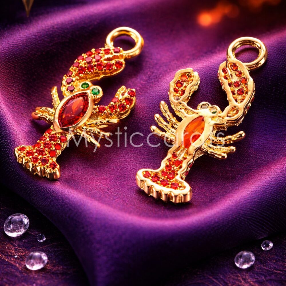 Silver Sparkling Lobster Nautical Pendant