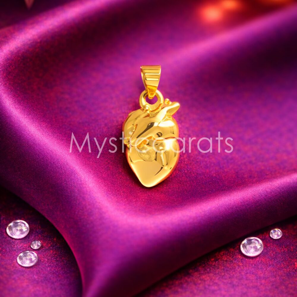 925 Sterling Silver Anatomical Heart Pendant