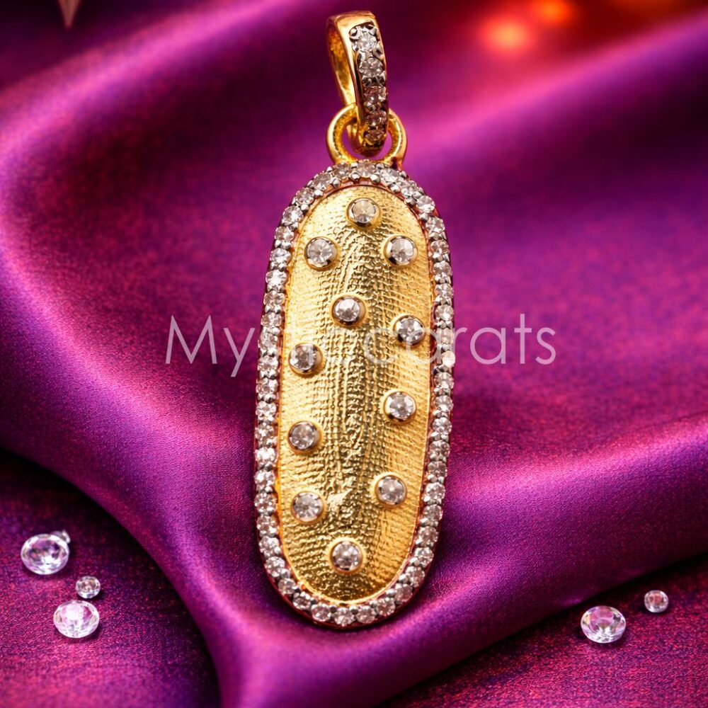 925 Sterling Silver Gold-Plated Oval Pendant