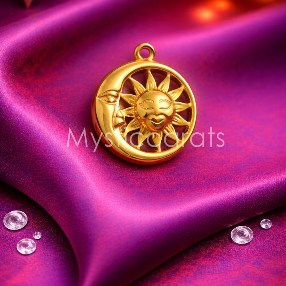 925 Sterling Silver Celestial Sun and Moon Pendant