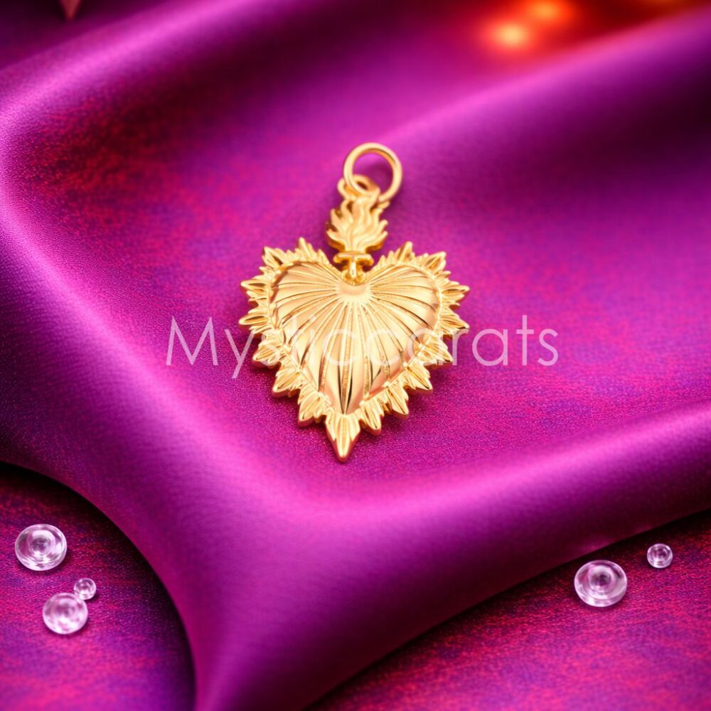 925 Sterling Silver Radiant Sacred Heart Pendant