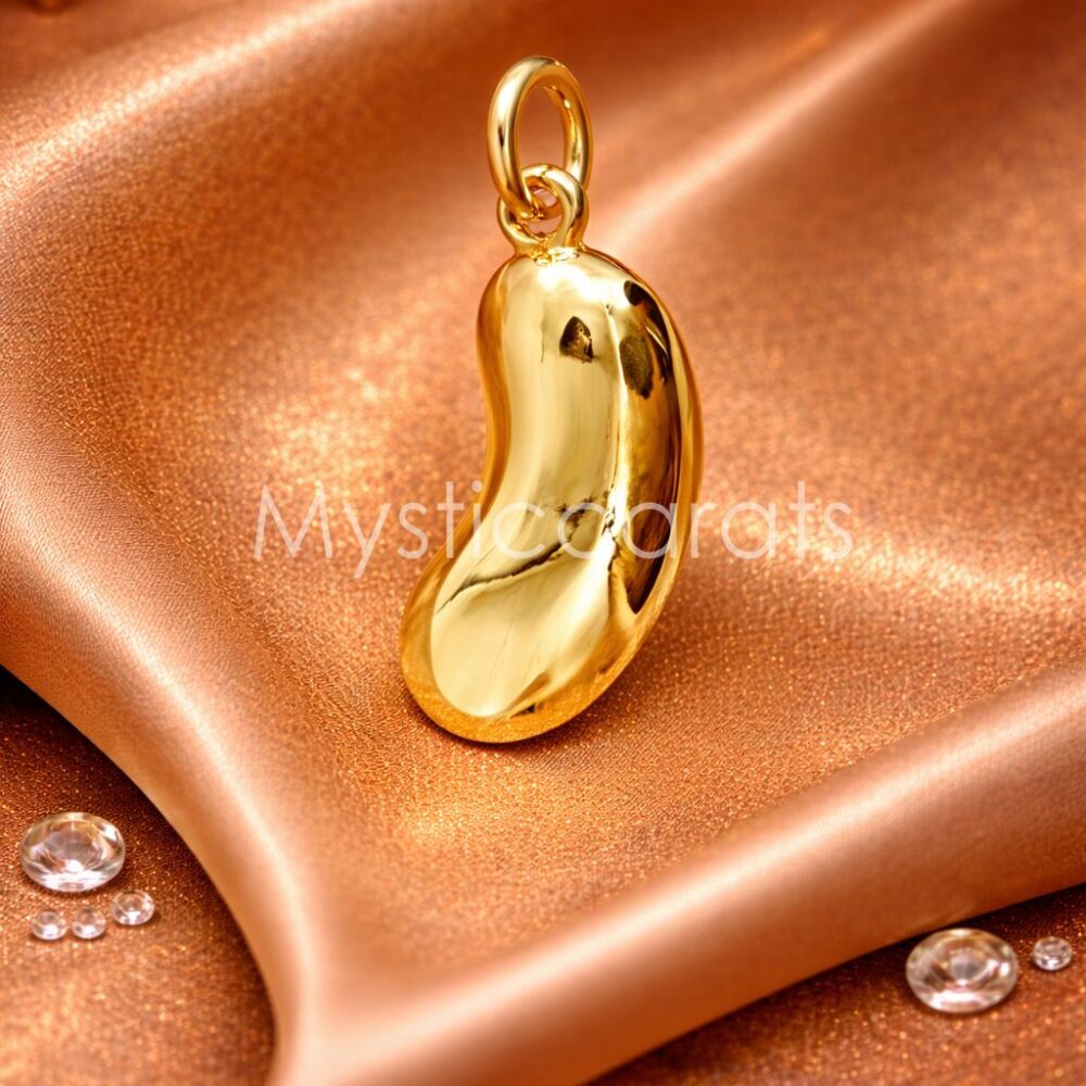925 Sterling Silver Polished Bean Pendant