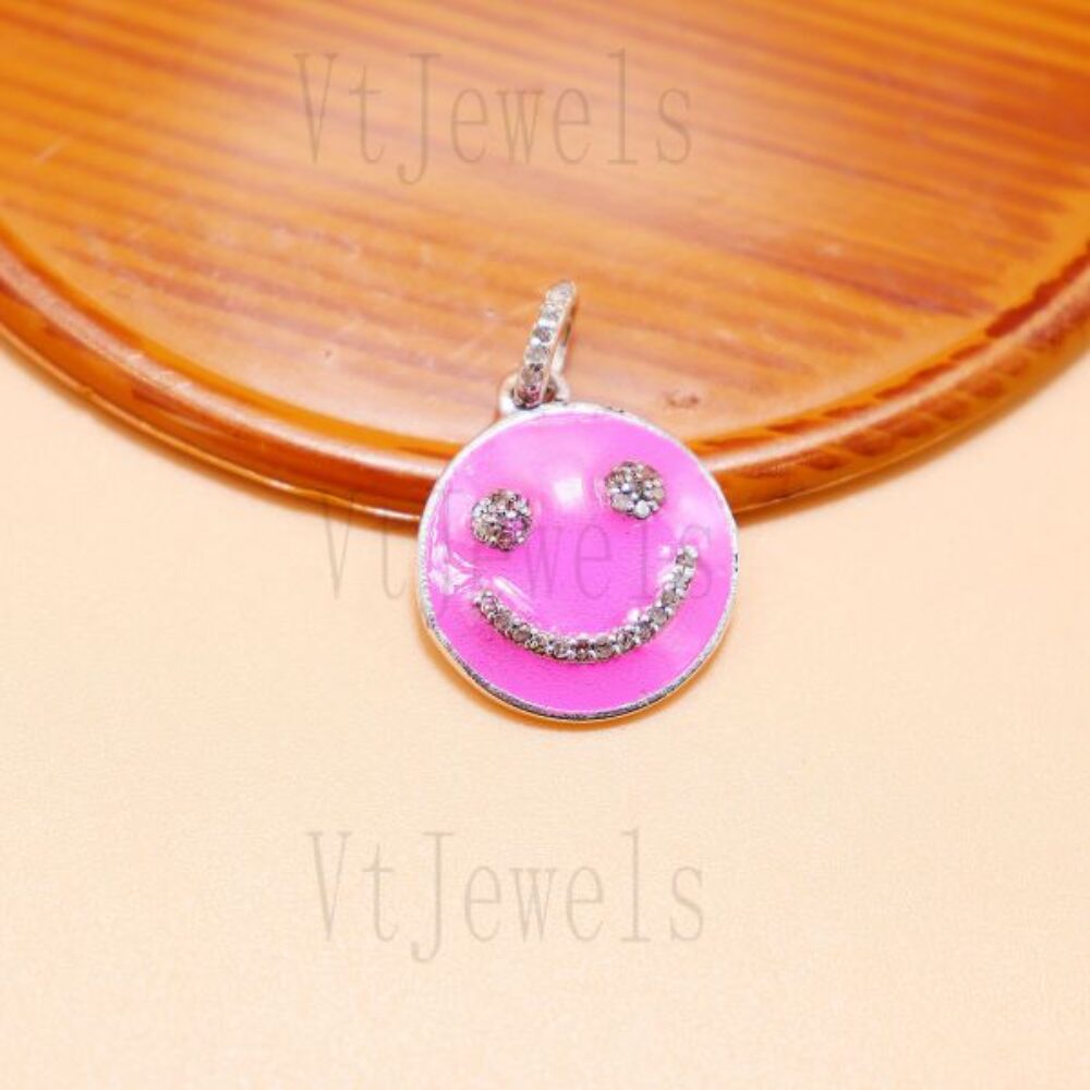 Smiley Pendant 925 Silver Enamel Charm