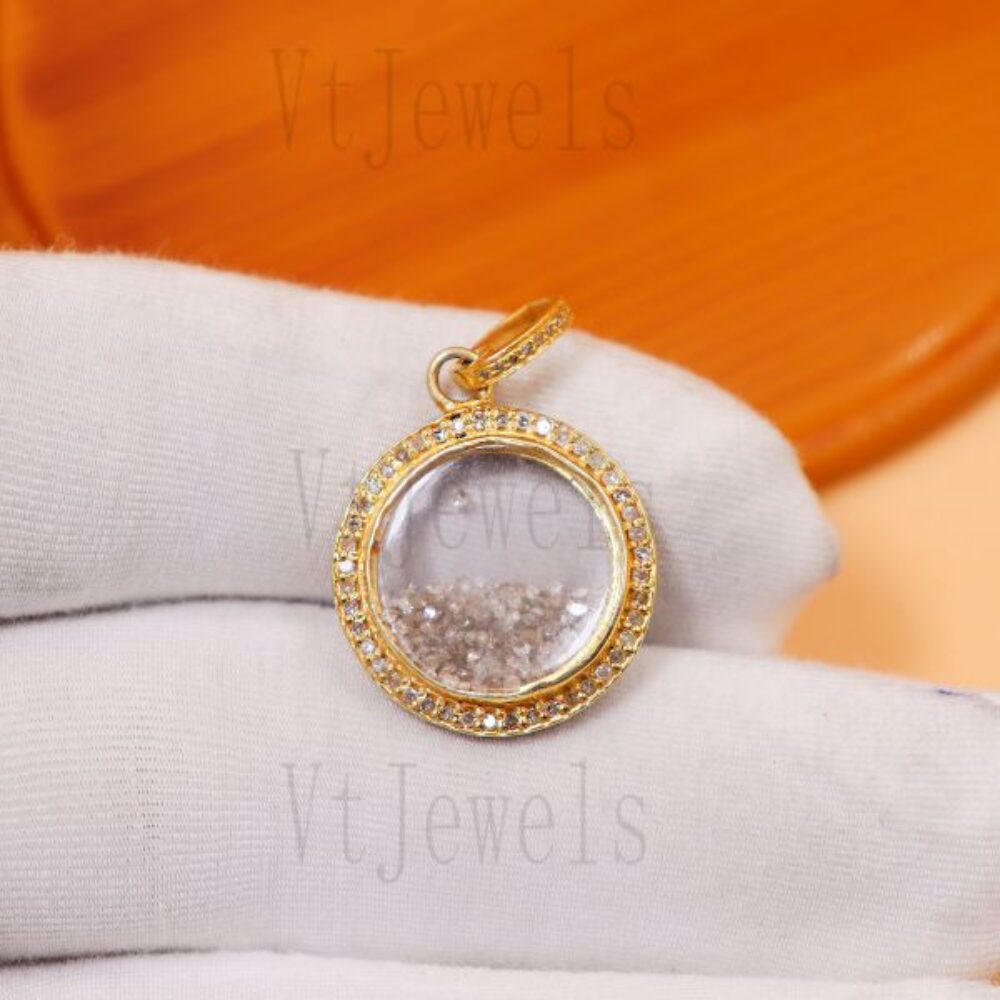Diamond Shaker Pendant 925 Silver Charm