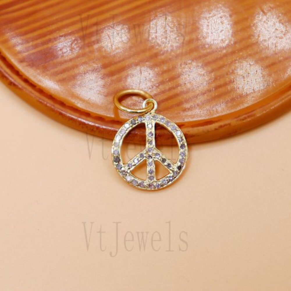 Peace Sign Pendant 925 Silver Charm