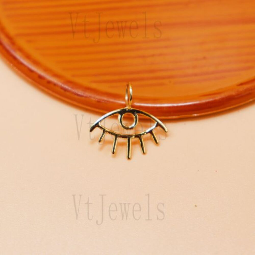 Evil Eye Charm 925 Silver Gold Pendant