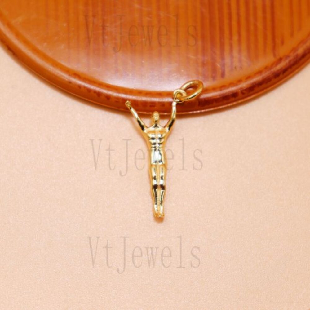 Mini Figure Pendant 925 Silver Gold Charm