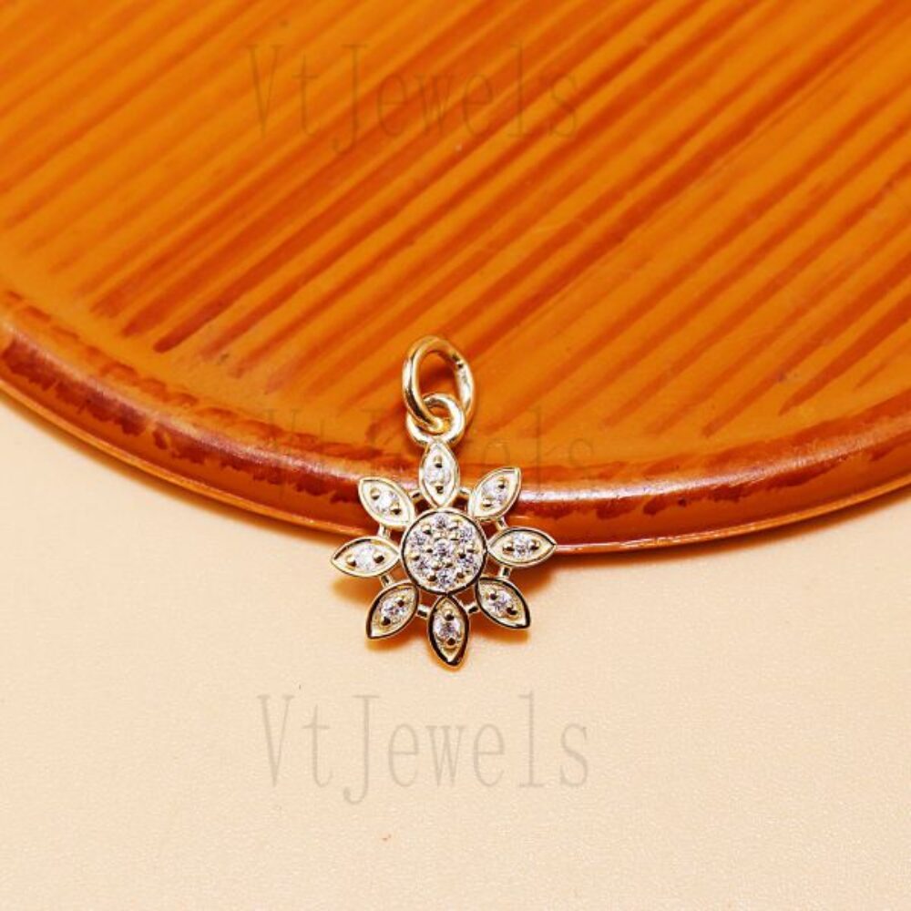 925 Sterling Silver Sunflower Pendant,